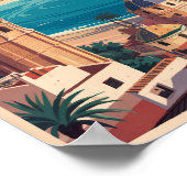 Valencia Spanien Küste Illustration Reisen Art Ret Poster (Ecke)