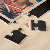 Valencia Spanien Küste Illustration Reisen Art Ret Puzzle (Seite)