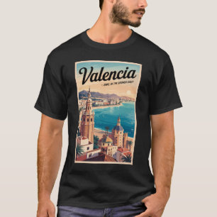 Valencia Spanien Küste Illustration Reisen Art Ret T-Shirt