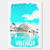 Valencia Spanien L'Hemisfèric Watercolor Magnet (Vorderseite)