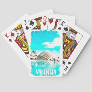 Valencia Spanien L'Hemisfèric Watercolor Spielkarten