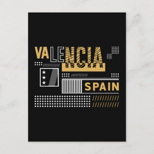 Valencia Spanien Moderne Typografie Reise Design Postkarte