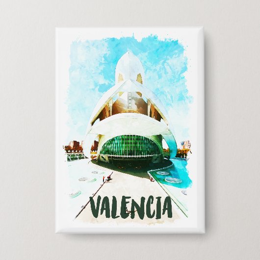 Valencia Spanien Palau de les Arts Reina Sofía Button (Vorderseite)