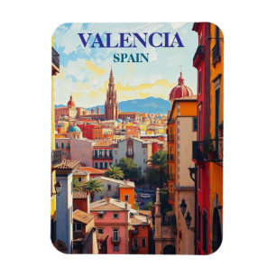 Valencia Spanien Reise Kunst Vintage Magnet