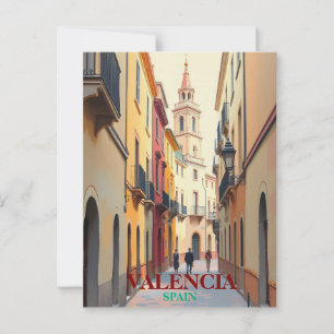 Valencia Spanien Reise Kunst Vintage Postkarte