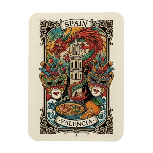 Valencia Spanien Reise Magnet (Vertikal)