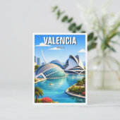 Valencia Spanien Reise Postkarte (Stehend Vorderseite)