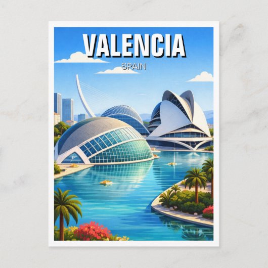 Valencia Spanien Reise Postkarte (Vorderseite)