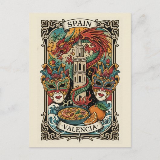 Valencia Spanien Reise Postkarte (Vorderseite)