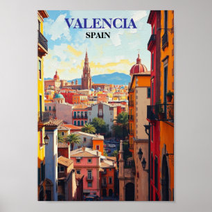 Valencia Spanien Reisen Kunst Vintag Poster
