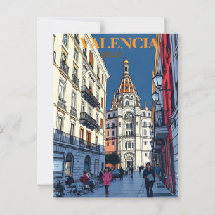 Valencia Spanien Reisen Kunst Vintag Postkarte