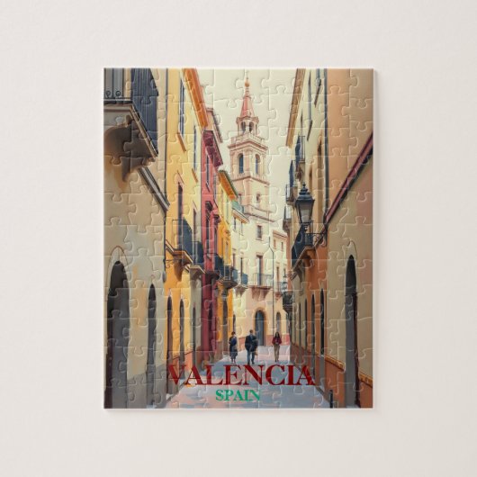 Valencia Spanien Reisen Kunst Vintag Puzzle (Vertikal)
