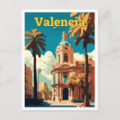 Valencia Spanien Reisen Vintage Illustration Postkarte (Vorderseite)