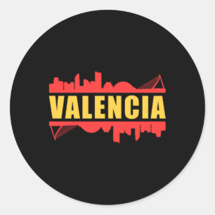 Valencia Spanien Stadt Skyline Stadtscape Funny Ge Runder Aufkleber