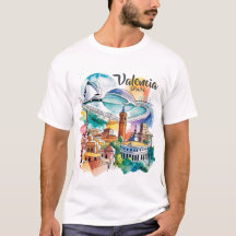 Valencia Spanien Stadtlandschaft Aquarell Reise in