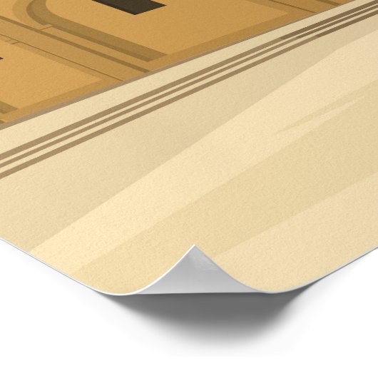 Valencia Spanien Vintag Minimales Reiseplakat Poster (Ecke)