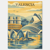 Valencia Spanien Vintage - Minimalist Farbige Magnet (Vorderseite)