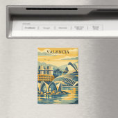 Valencia Spanien Vintage - Minimalist Farbige Magnet (In Situ (Geschirrspüler))