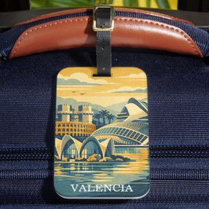 Valencia Spanien Vintage - Minimalistisch Farbige Gepäckanhänger