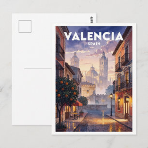 Valencia Spanien Vintage Reise Postkarte