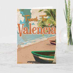 Valencia,Spanien Vintage Urlaubsposter Feiertagskarte