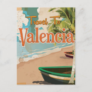 Valencia,Spanien Vintage-Urlaubsposter Postkarte