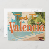 Valencia, Spanien Vintages Ferienplakat Postkarte (Vorne/Hinten)