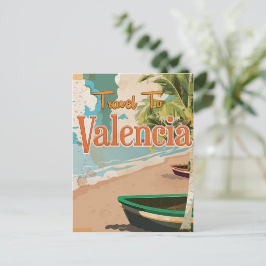 Valencia, Spanien Vintages Ferienplakat Postkarte (Stehend Vorderseite)