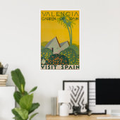 Valencia Wandkunst Spanien Reiseplakat Spanisch Poster (Heimbüro)