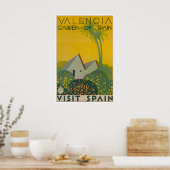 Valencia Wandkunst Spanien Reiseplakat Spanisch Poster (Küche)