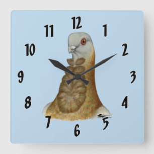 Valencian Figurita Pigeon Portrait Quadratische Wanduhr
