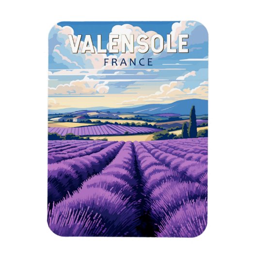 Valensole France Travel Art Vintag Magnet (Vertikal)