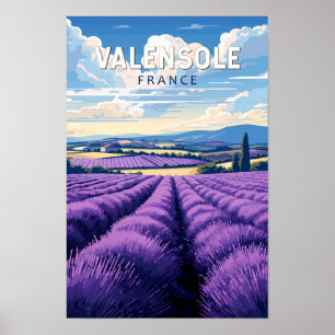 Valensole France Travel Art Vintag Poster