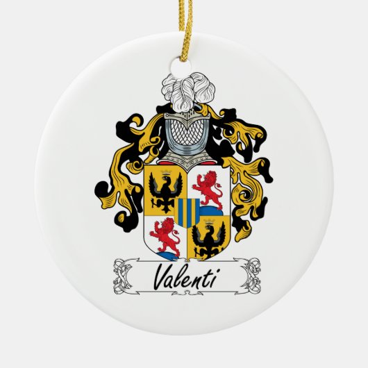 Valenti-Familienwappen Keramik Ornament (Vorne)