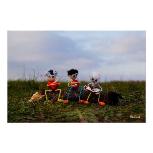 Valentijn bankje met fubby liefde's humor. poster (Vorderseite)