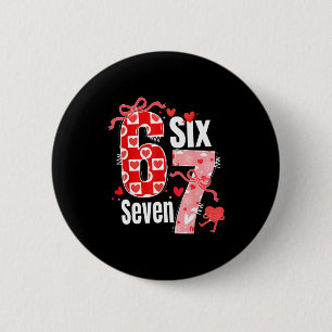 Valentin 67 Sechs Sieben Herz Kokette Schleife Val Button