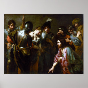 Valentin De Boulogne Christus und die Ehebrecherin Poster