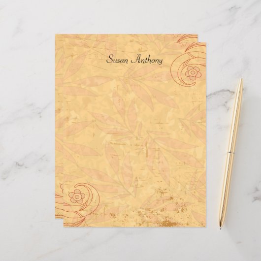 Valentin gestörte Abstrakte blorale Stationäre (Vorderseite/Rückseite Beispiel)