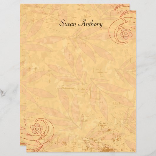 Valentin gestörte Abstrakte blorale Stationäre (Vorne/Hinten)