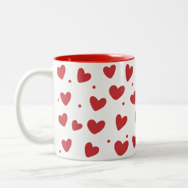 Valentin Hearts Pattern 14. Juli Zweifarbige Tasse
