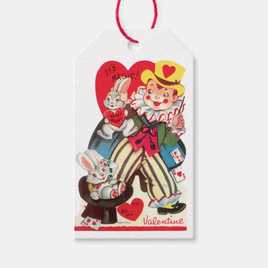 Valentin-Junge mit Hasenherz Geschenkanhänger (Vorderseite)