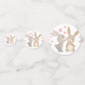 Valentin Kissing Rabbits Konfetti (Vorderseiten)