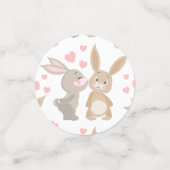 Valentin Kissing Rabbits Konfetti (Klein Vorderseite)