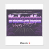 Valentin Name Vorname retro Sticker Geburtstag (Blatt)