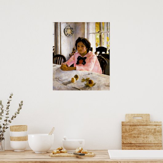 Valentin Serov: Mädchen mit Pfirsichen Poster (Küche)