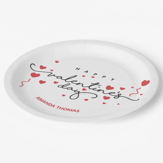 Valentin-Tageszeitung Pappteller (Schrägansicht)