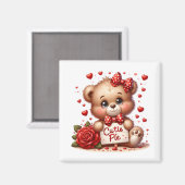Valentin-Teddy  Magnet (Vorderseite/Rückseite)