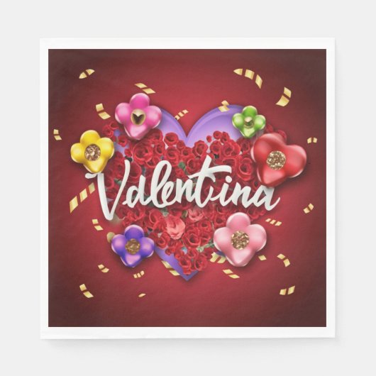 Valentina Birthday Serviette (Vorderseite)