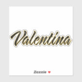 Valentina black gold Lettering Aufkleber Sticker (Blatt)