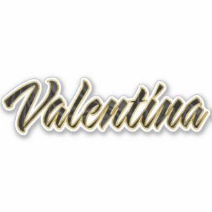 Valentina black gold Lettering Aufkleber Sticker